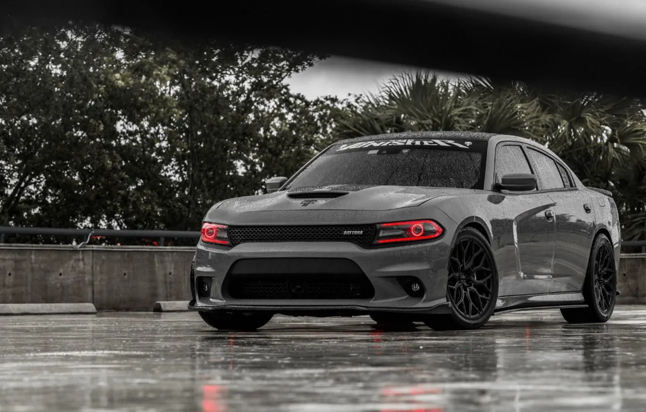 Photo wallpaper Dodge Charger, Dodge Charger Gets Custom Color Halo Headlights, Gets Custom, Color Halo Headlights