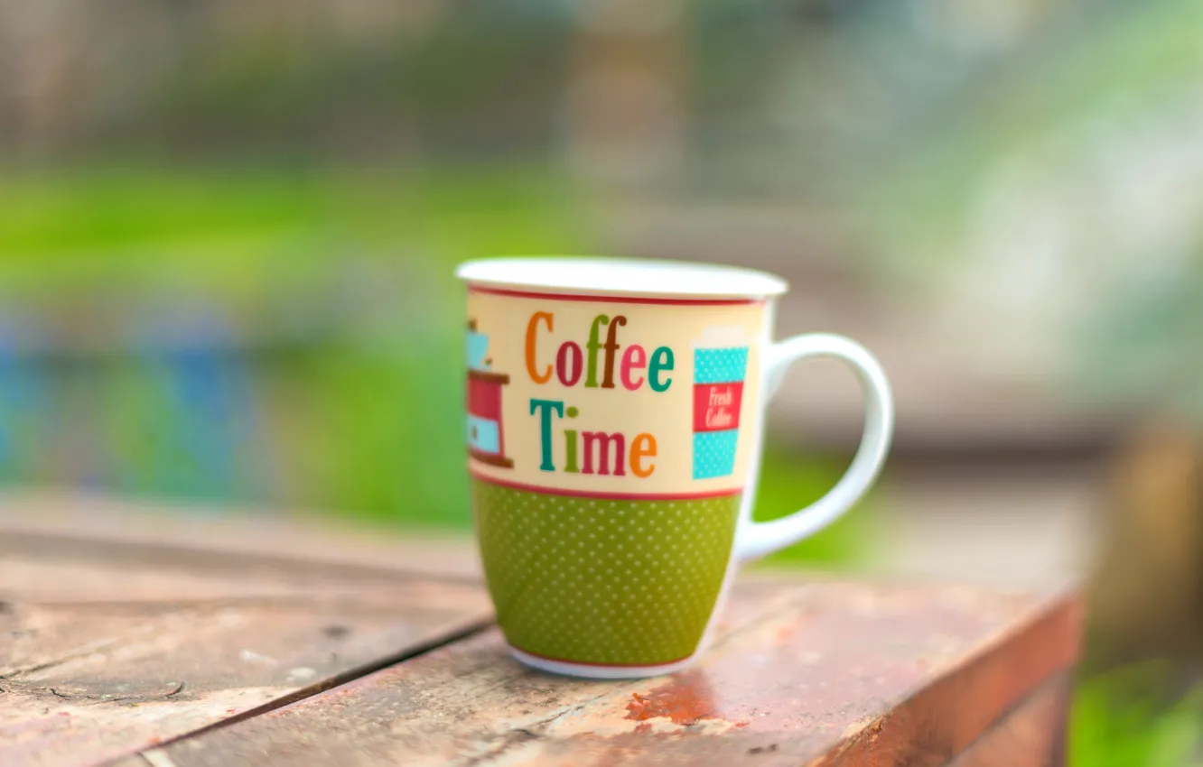 Photo wallpaper coffee, Cup, bokeh