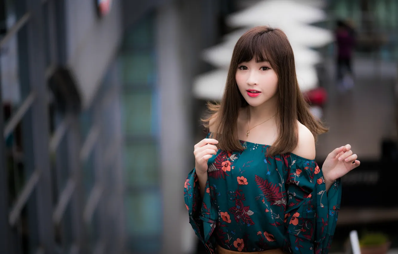 Photo wallpaper girl, Asian, cutie