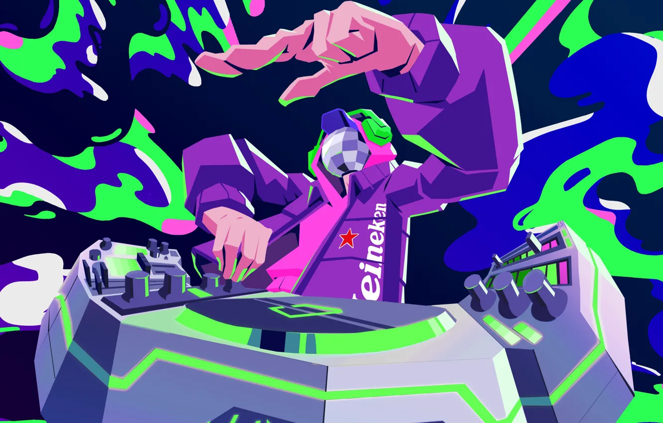 Photo wallpaper art, guy, heineken, DJ, Refresh Your Music, Heineken, Update your music
