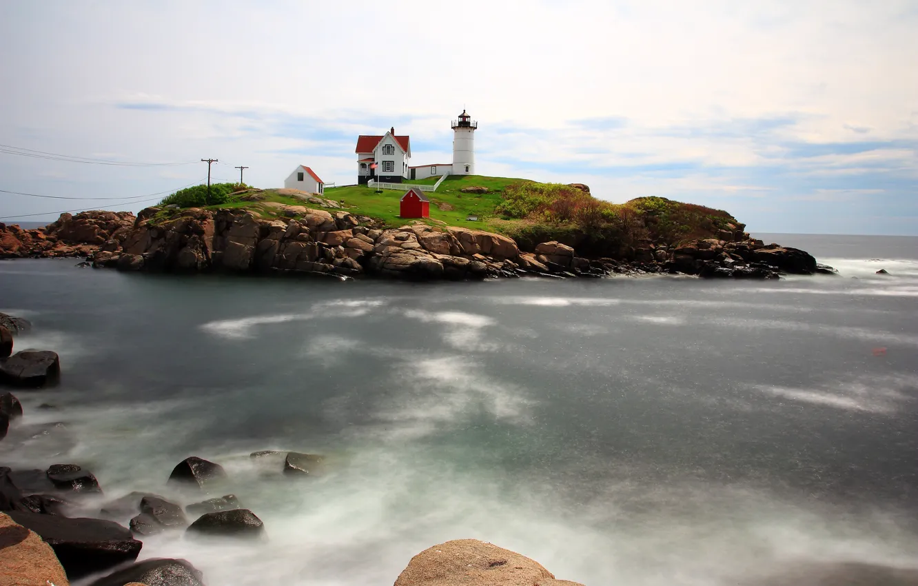 Photo wallpaper stones, lighthouse, Sea
