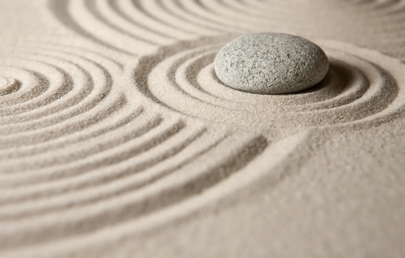 Photo wallpaper sand, circles, stone