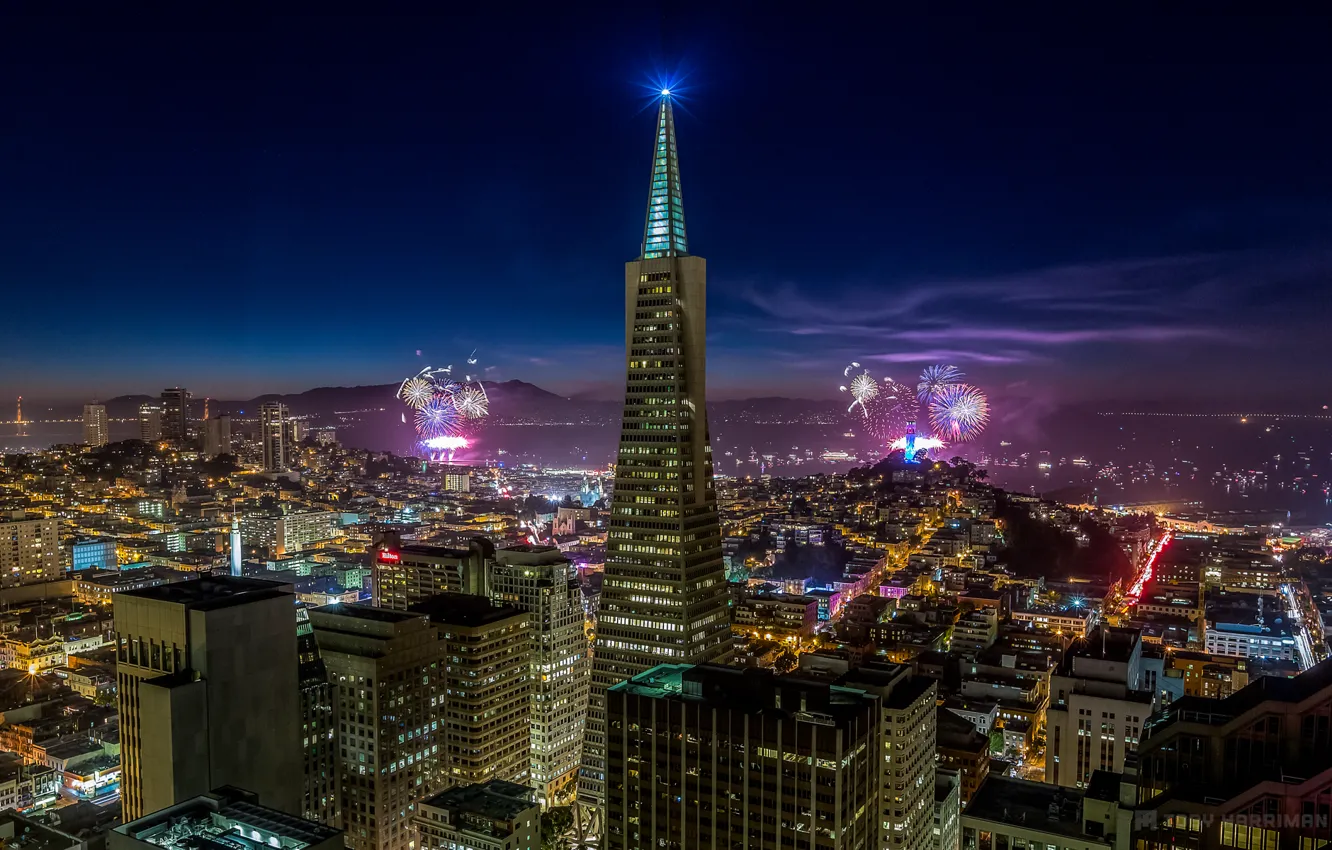 Photo wallpaper the sky, night, the city, lights, holiday, building, home, skyscrapers