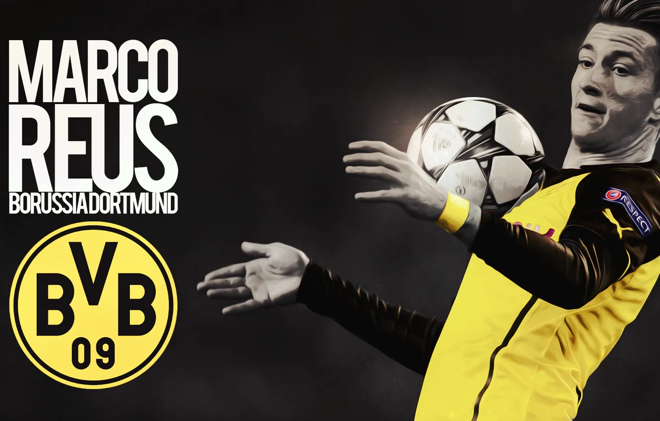 Photo wallpaper Sport, Borussia Dortmund, League Champions, BVB, Marco Reus, RESPECT