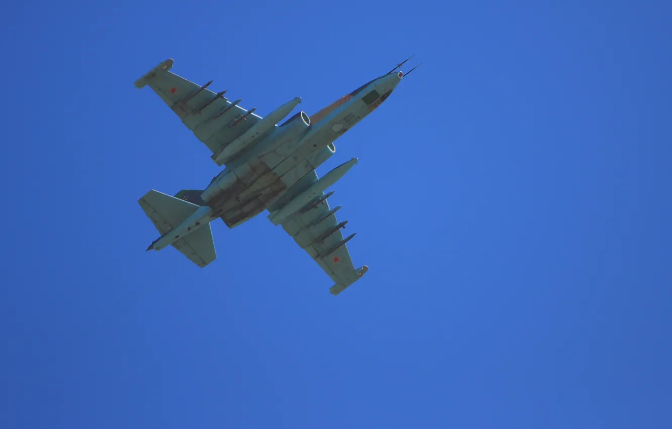 Photo wallpaper The sky, Flight, Flight, Sky, Su-25, The Russian air force, Attack, Assault