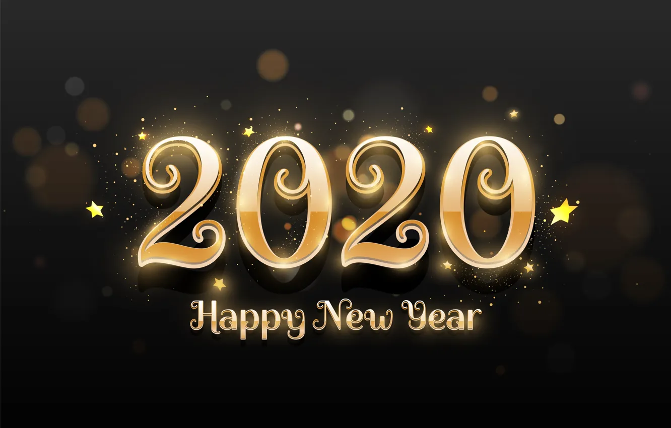 Photo wallpaper background, gold, the inscription, black, new year, 2020