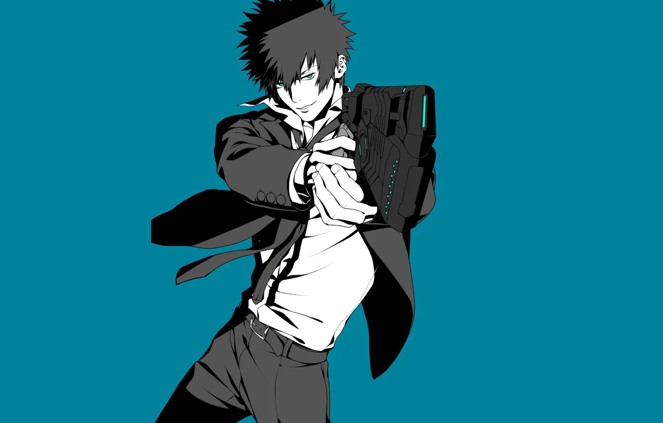 Photo wallpaper gun, background, anime, art, psychoport, PSYCHO PASS