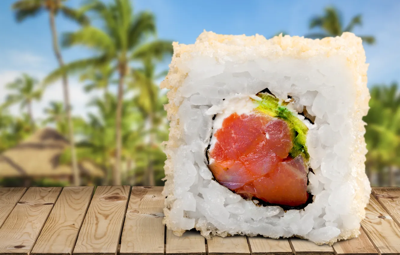 Photo wallpaper sushi, sushi, rolls, japanese, seafood