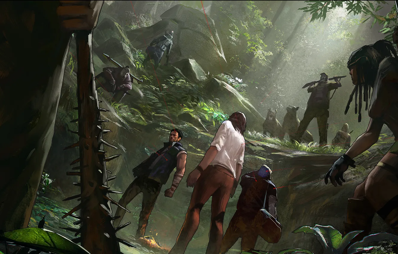 Photo wallpaper forest, ambush, hunter, traps