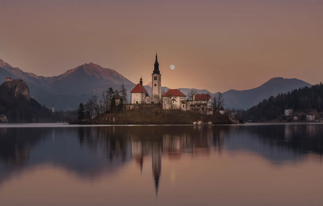 Photo wallpaper lake, Slovenia, Bled castle, Bled