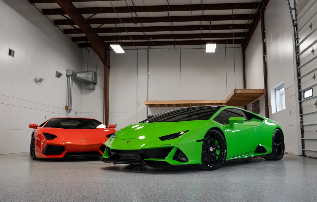 Photo wallpaper LP700-4, Aventador, Huracan, Front view, LP640-4 Evo