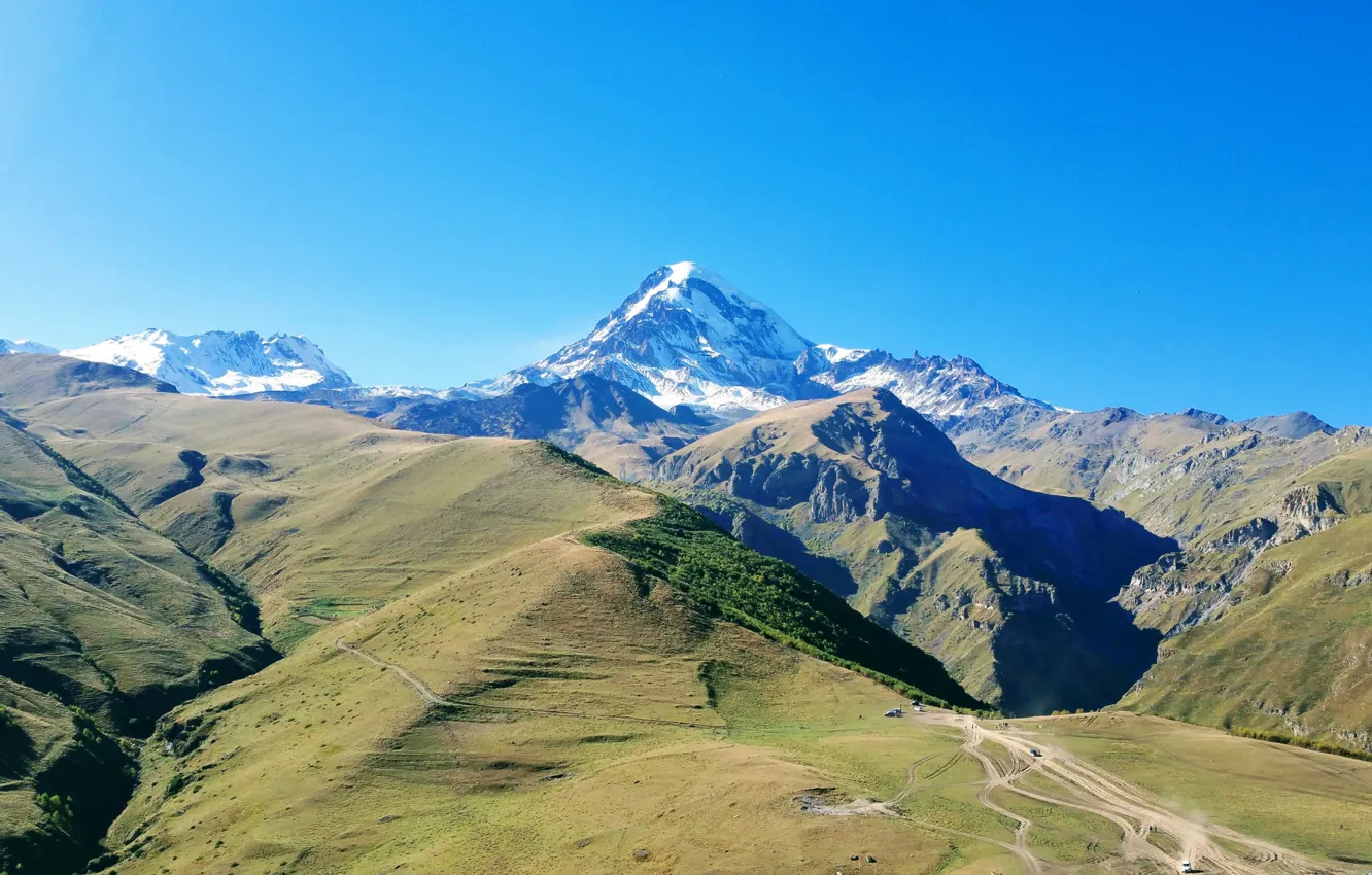 Photo wallpaper mountains, Georgia, The Caucasus, Kazbek
