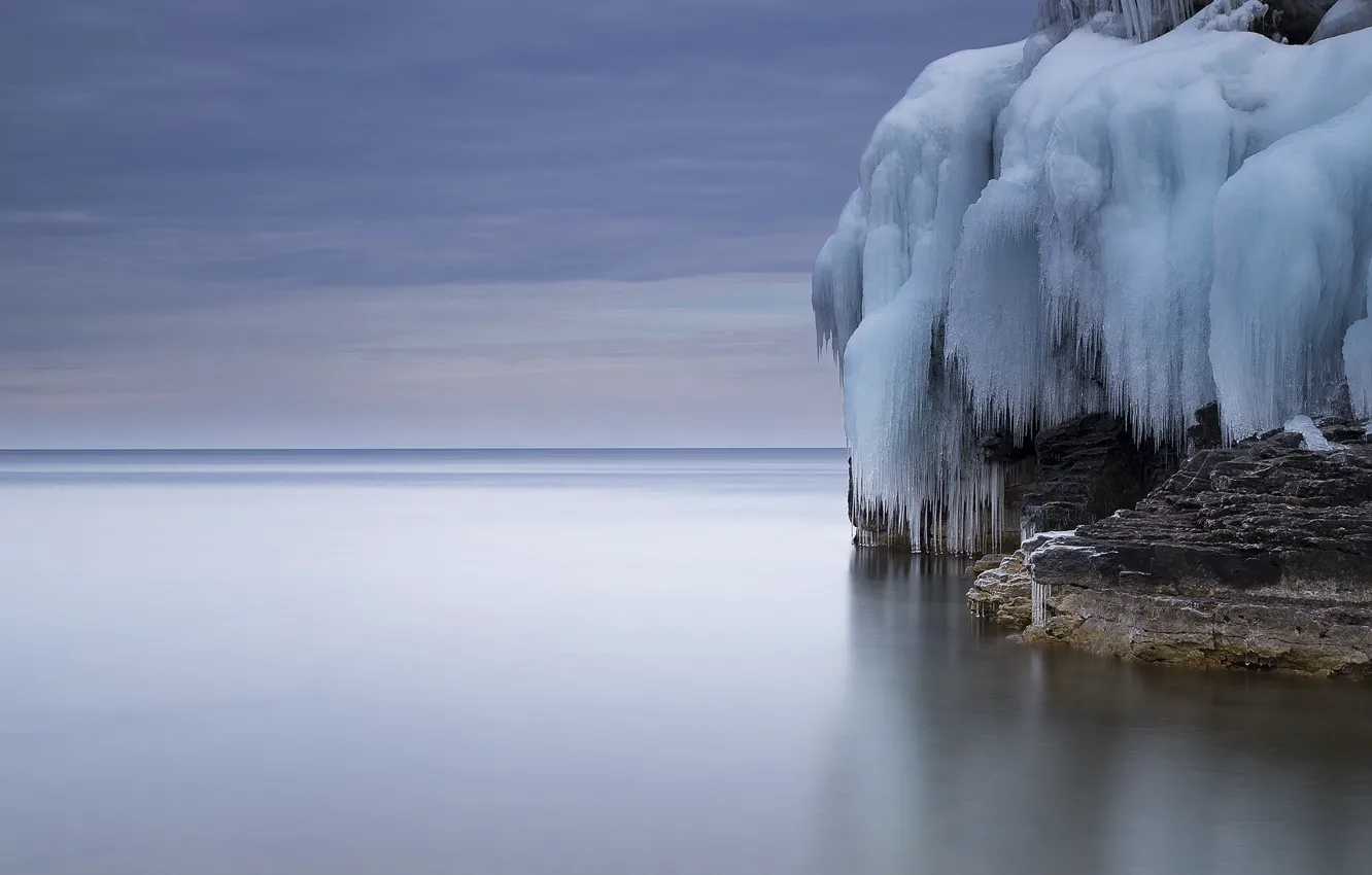 Photo wallpaper sea, the sky, ice