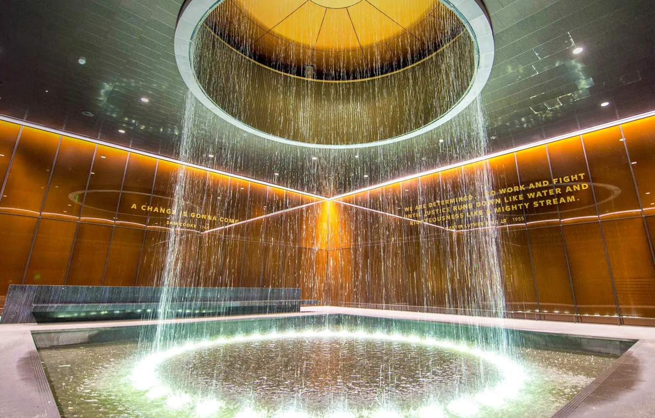 Photo wallpaper fountain, Washington, USA, National Museum of African American history and cul