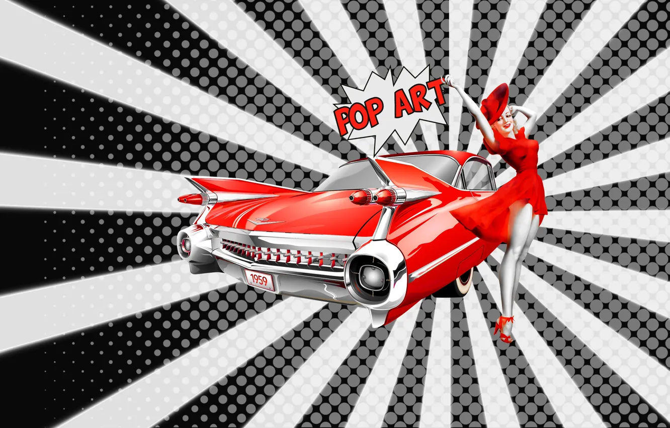 Photo wallpaper style, retro, vintage, retro, vintage, pop art, Pop art, by Pyrus-acerba