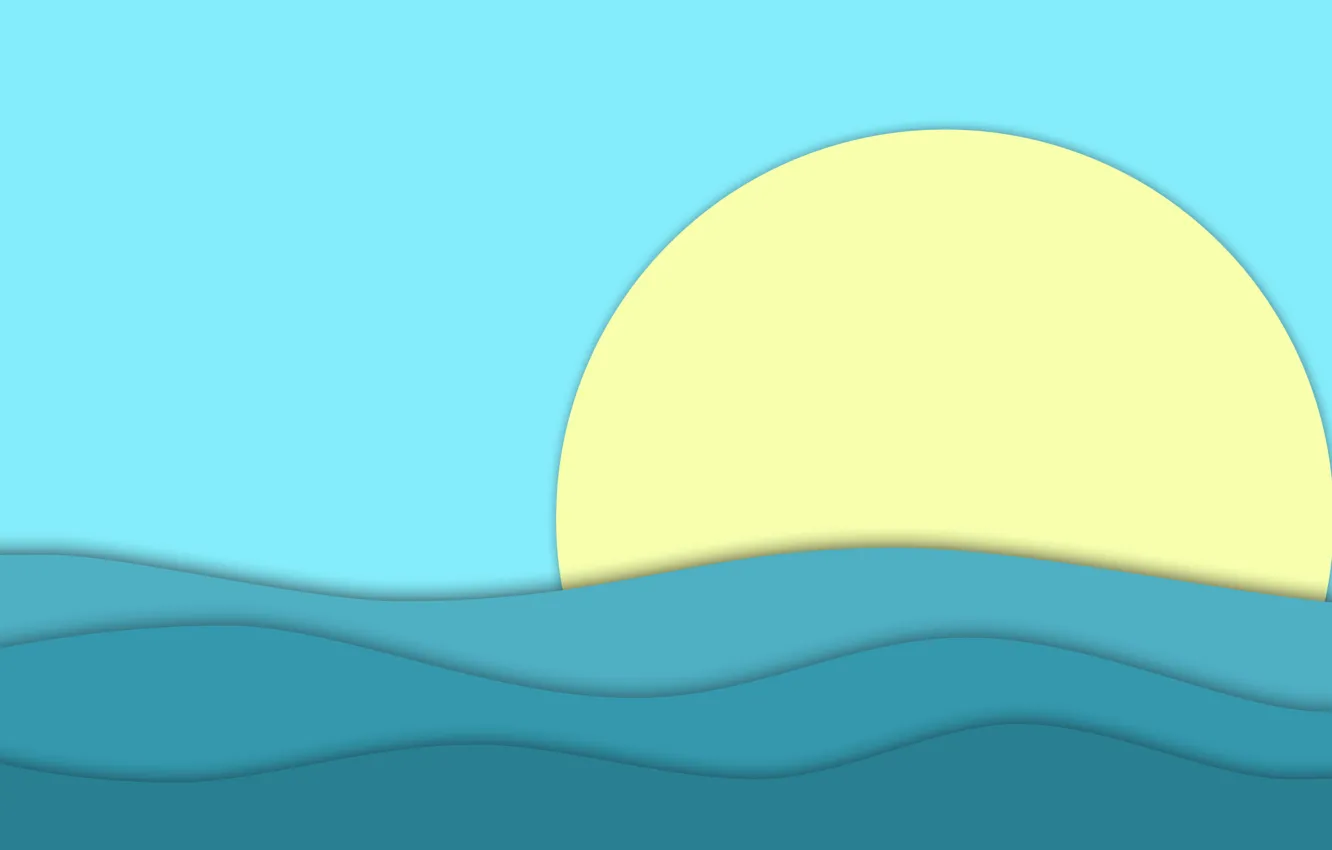Photo wallpaper ocean, blue, water, sun