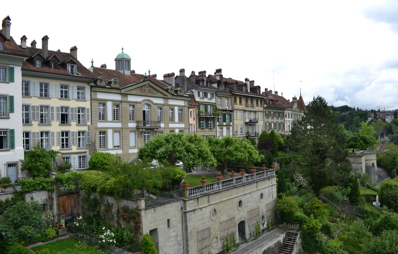 Photo wallpaper the sky, the city, home, Switzerland, Switzerland