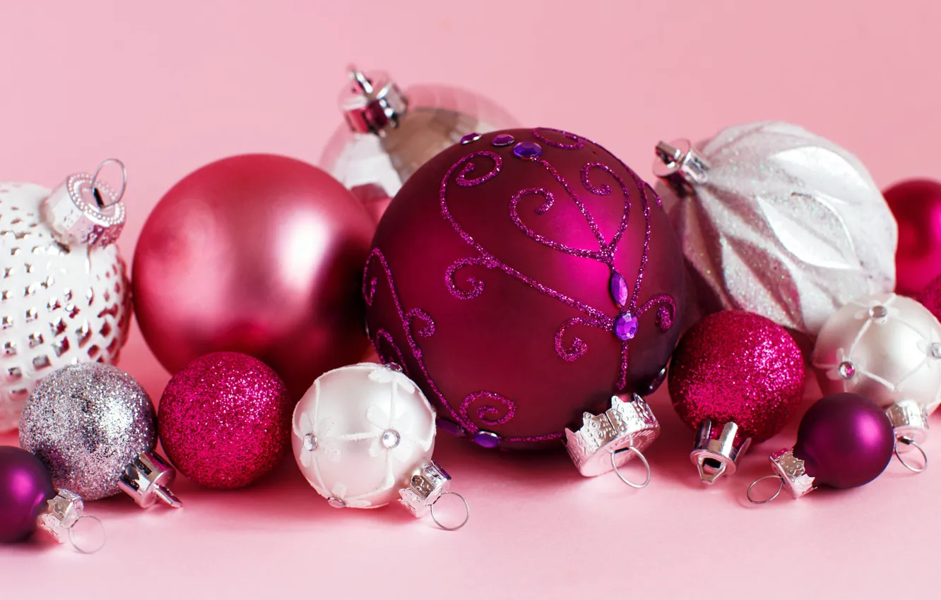Photo wallpaper winter, balls, holiday, balls, toys, Christmas, small, New year