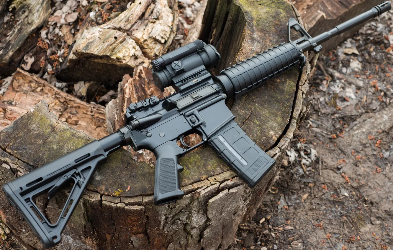 Photo wallpaper rifle, American, AR-15, semi-automatic