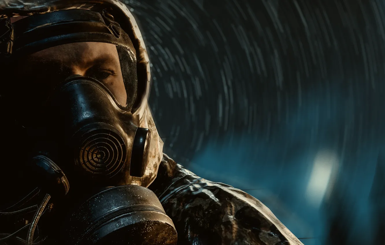 Photo wallpaper gas mask, Stalker, Chernobylite