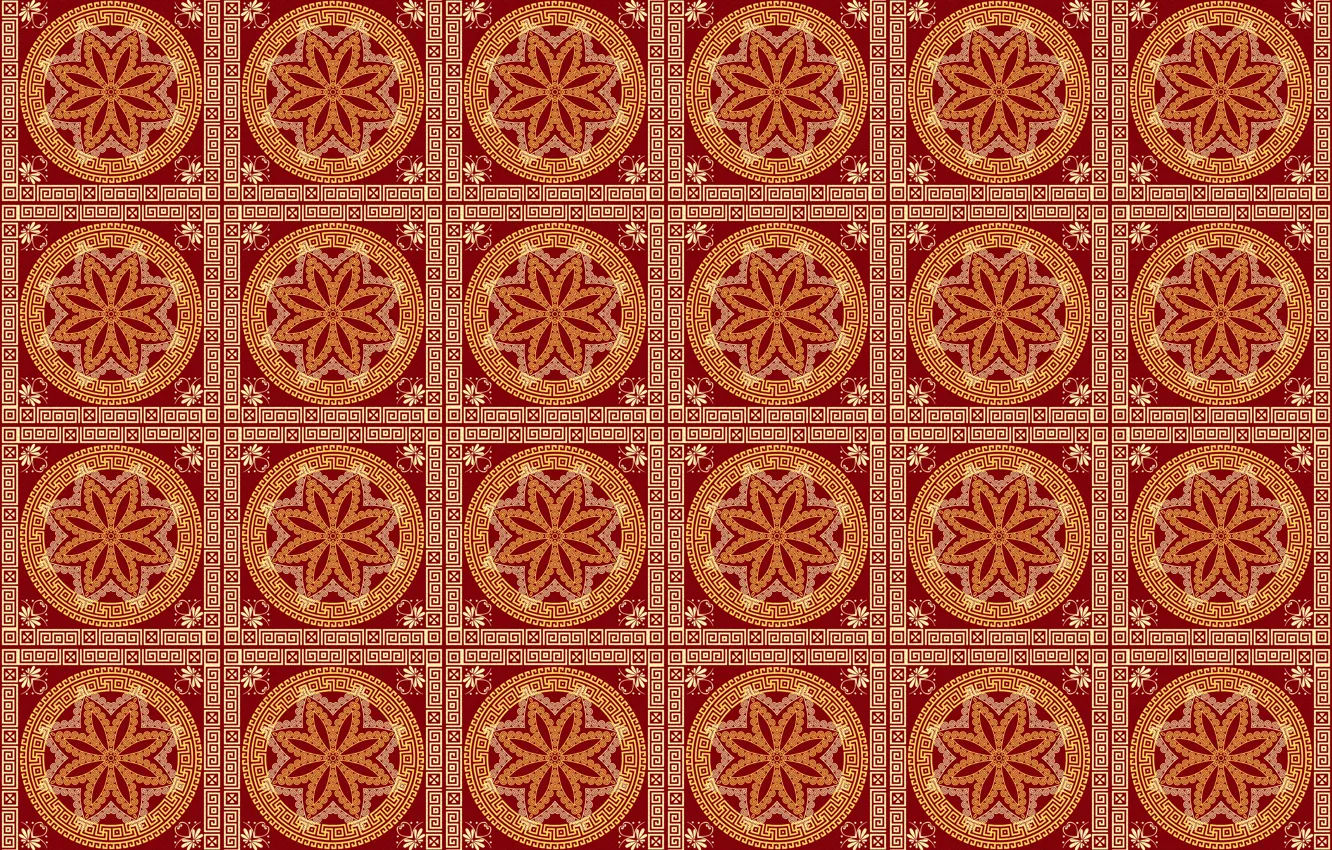 Photo wallpaper circles, pattern, brown