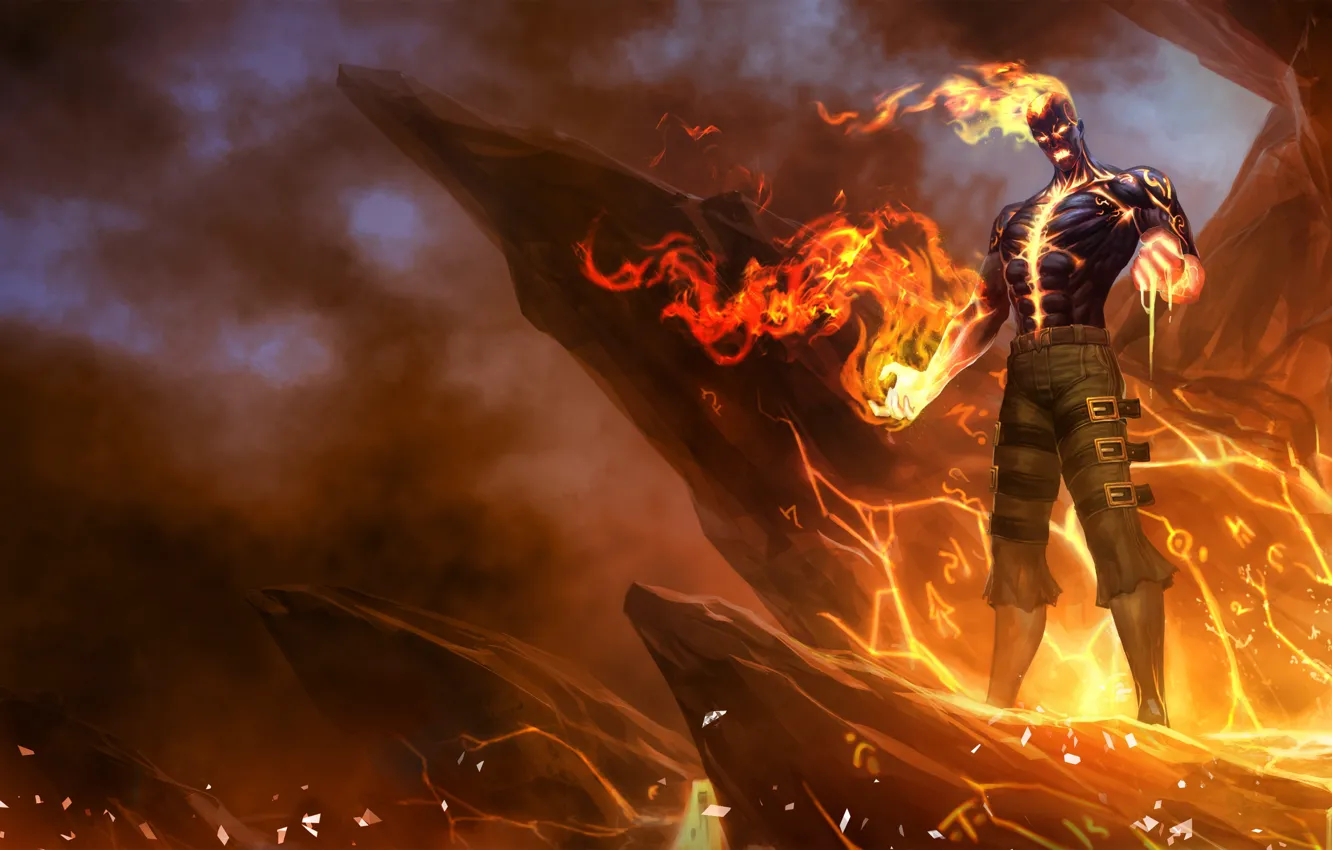 Photo wallpaper lights, the game, smoke, lava, game, brand, characters, League of Legends