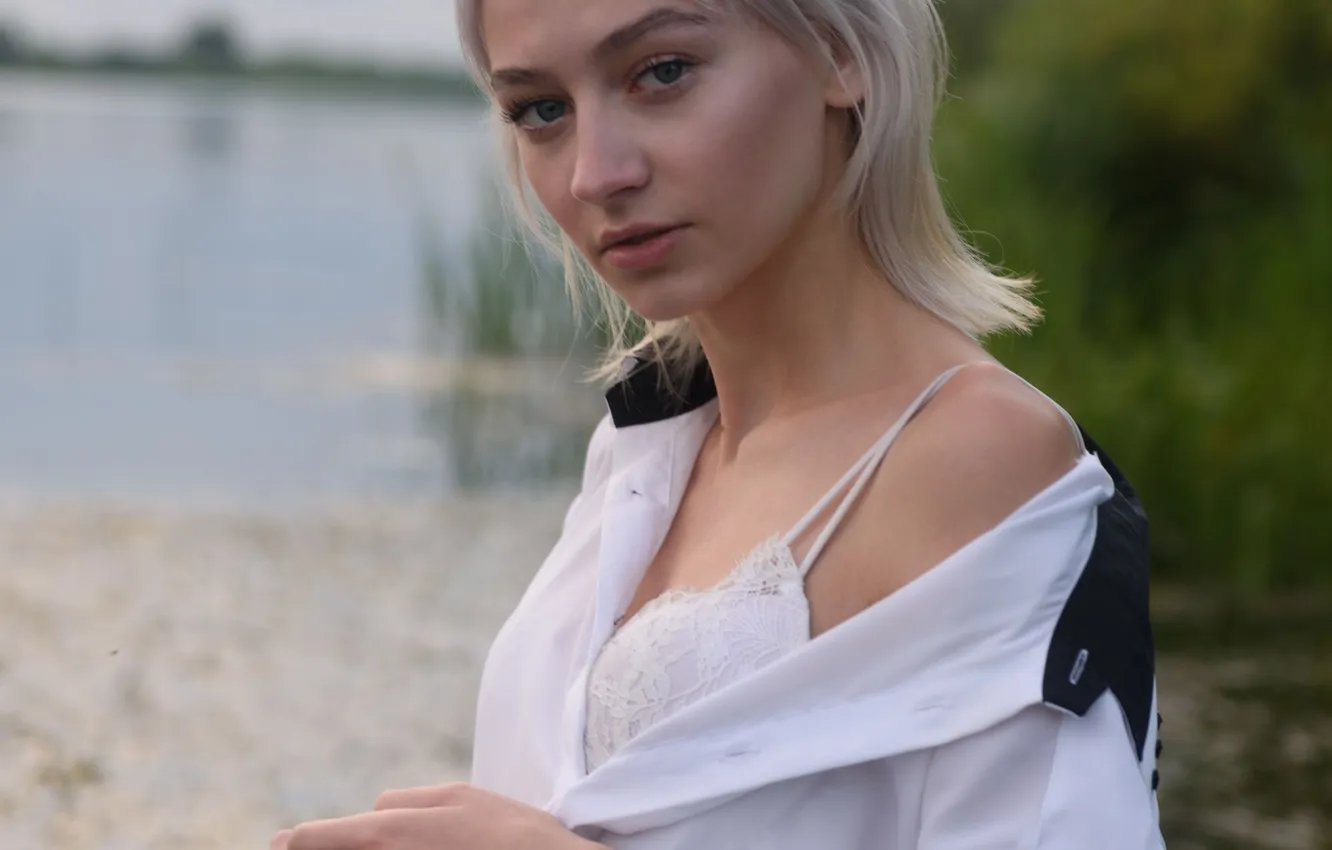 Photo wallpaper look, girl, blonde, Maxim Mikhailov