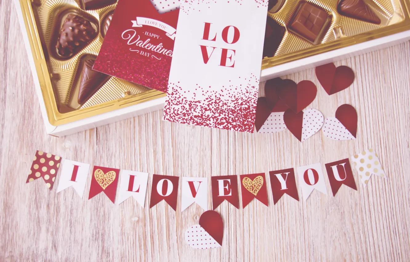 Photo wallpaper love, paper, holiday, the inscription, heart, Board, hearts, love