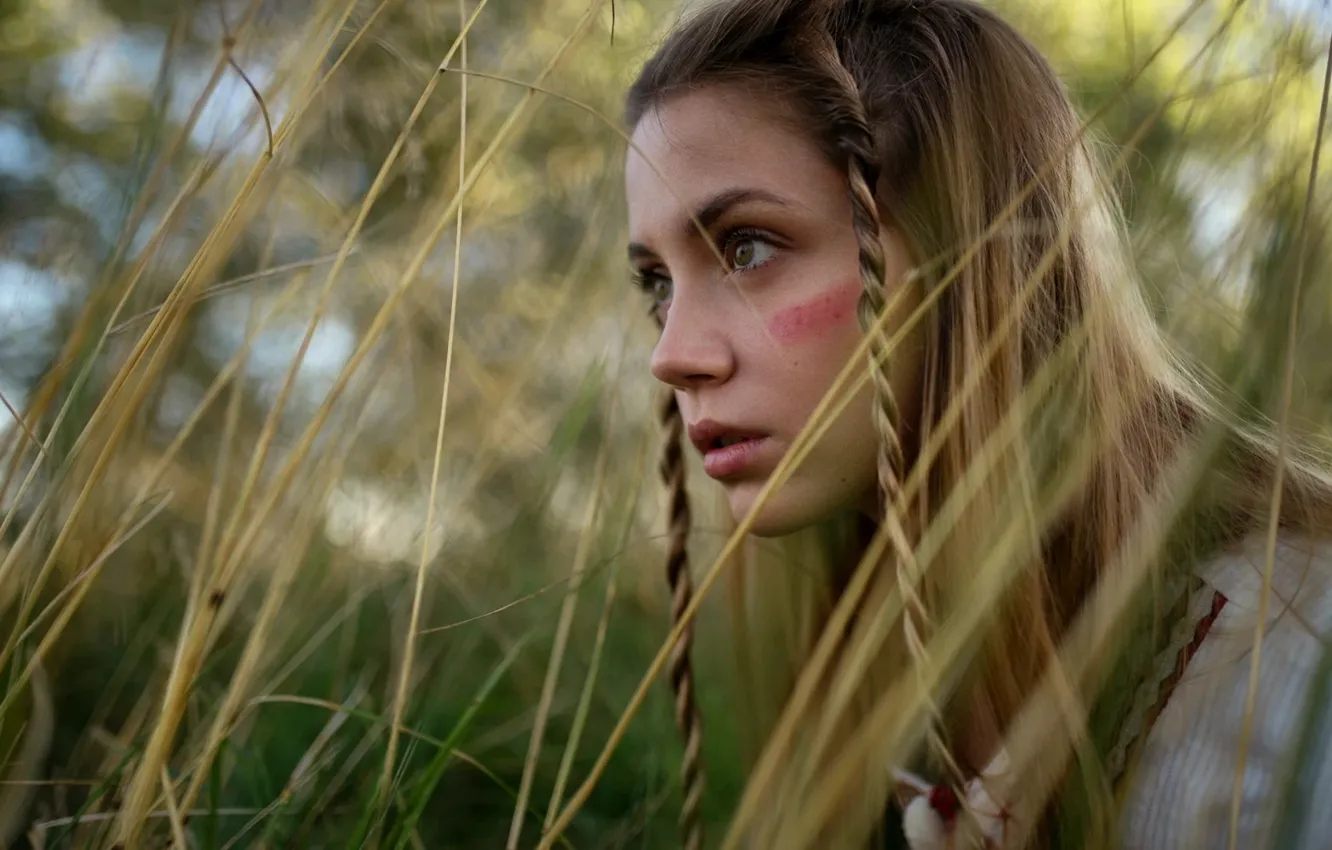 Photo wallpaper look, braids, Kseniya Kokoreva, Yuri G See Also: