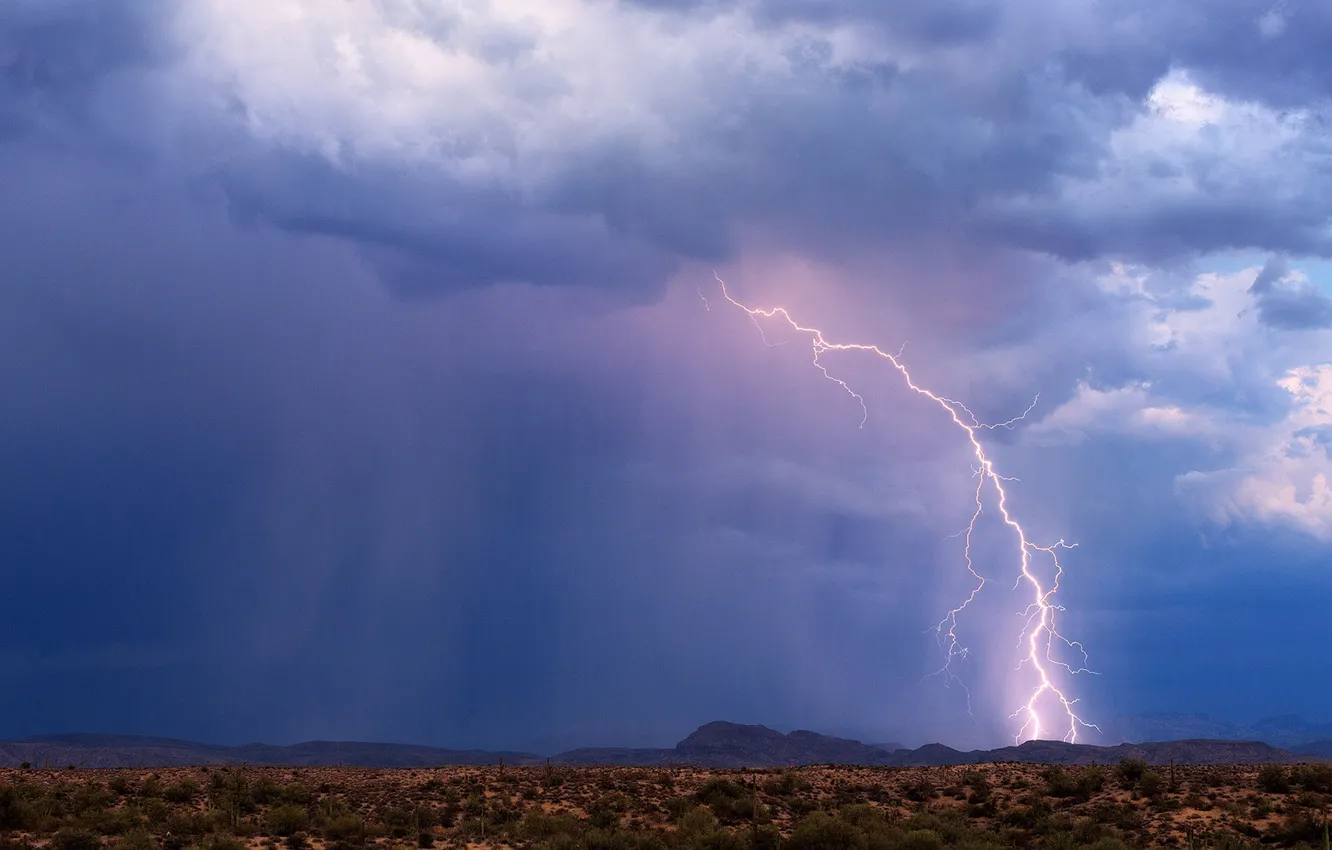 Photo wallpaper the storm, nature, lightning, AZ, USA