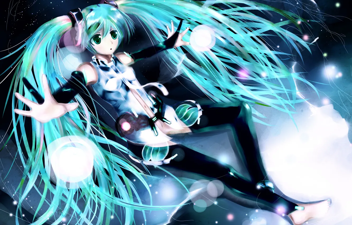 Photo wallpaper girl, stars, art, vocaloid, hatsune miku, Vocaloid, miku append, Shino