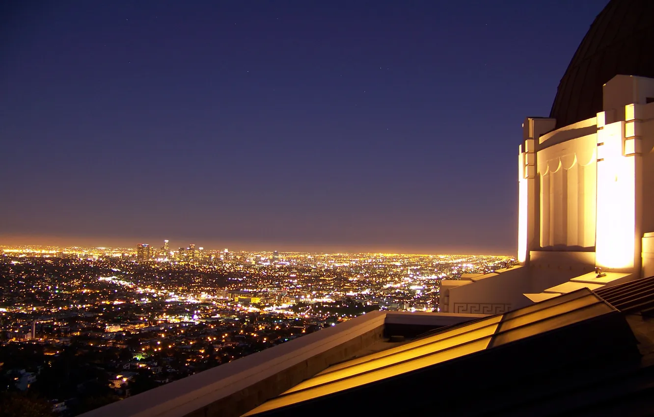 Photo wallpaper night, lights, Los Angeles, California