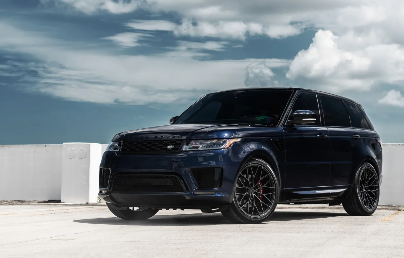Photo wallpaper Range Rover, blue, parking, Sport, Ranger Rover Sport