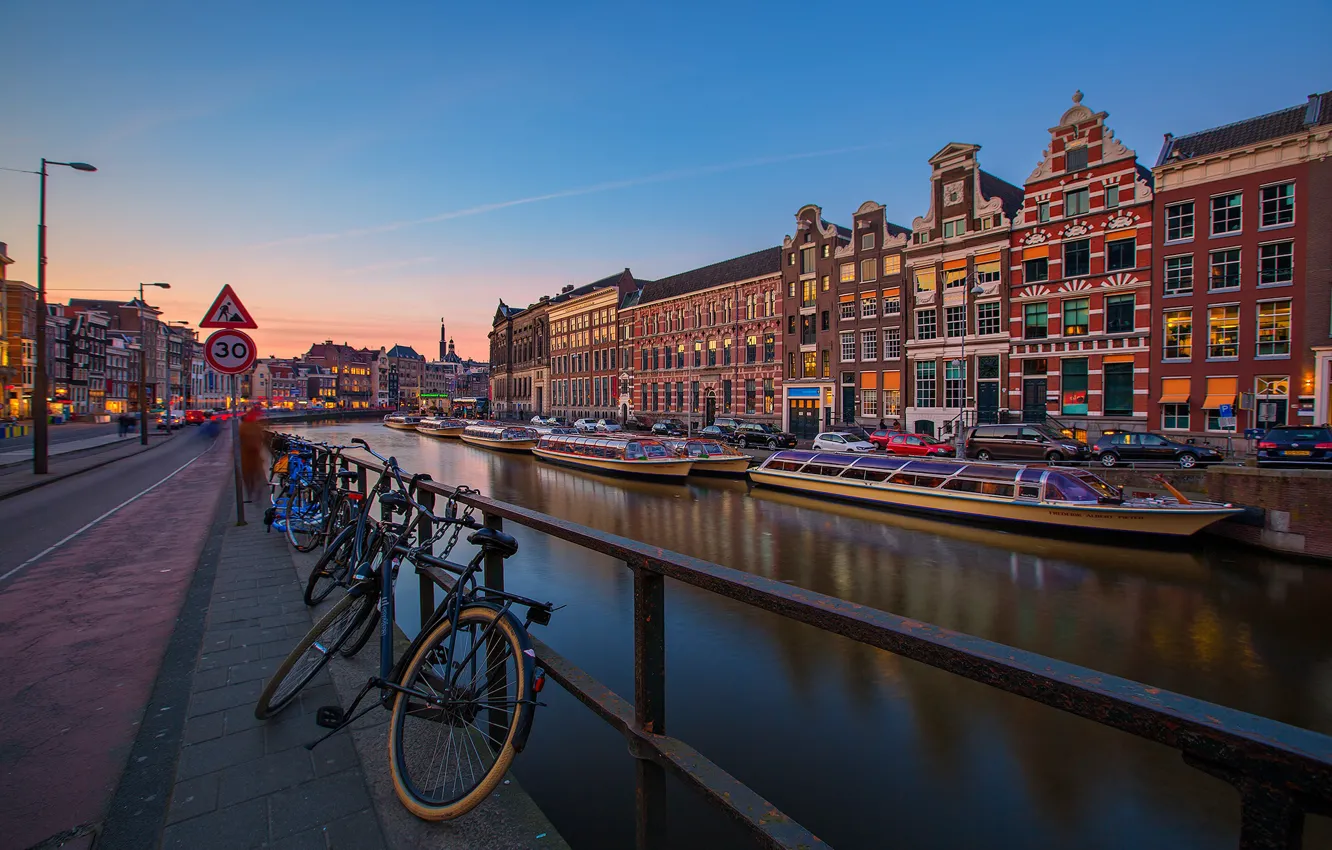 Photo wallpaper home, Amsterdam, channel, Netherlands