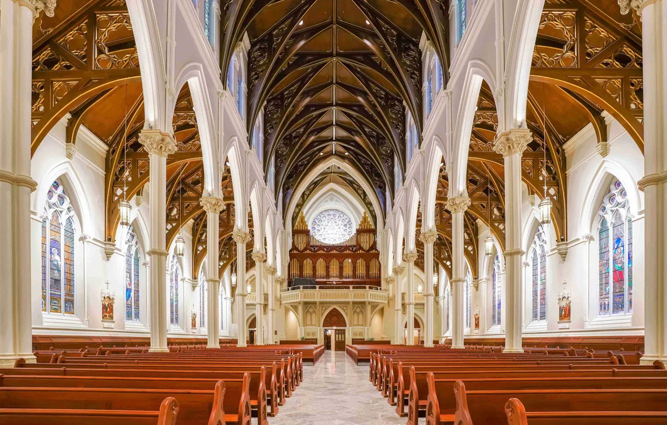 Photo wallpaper interior, Boston, cathedral, Boston, The Cathedral Of The Holy Cross, Boston’s Cathedral of the Holy …