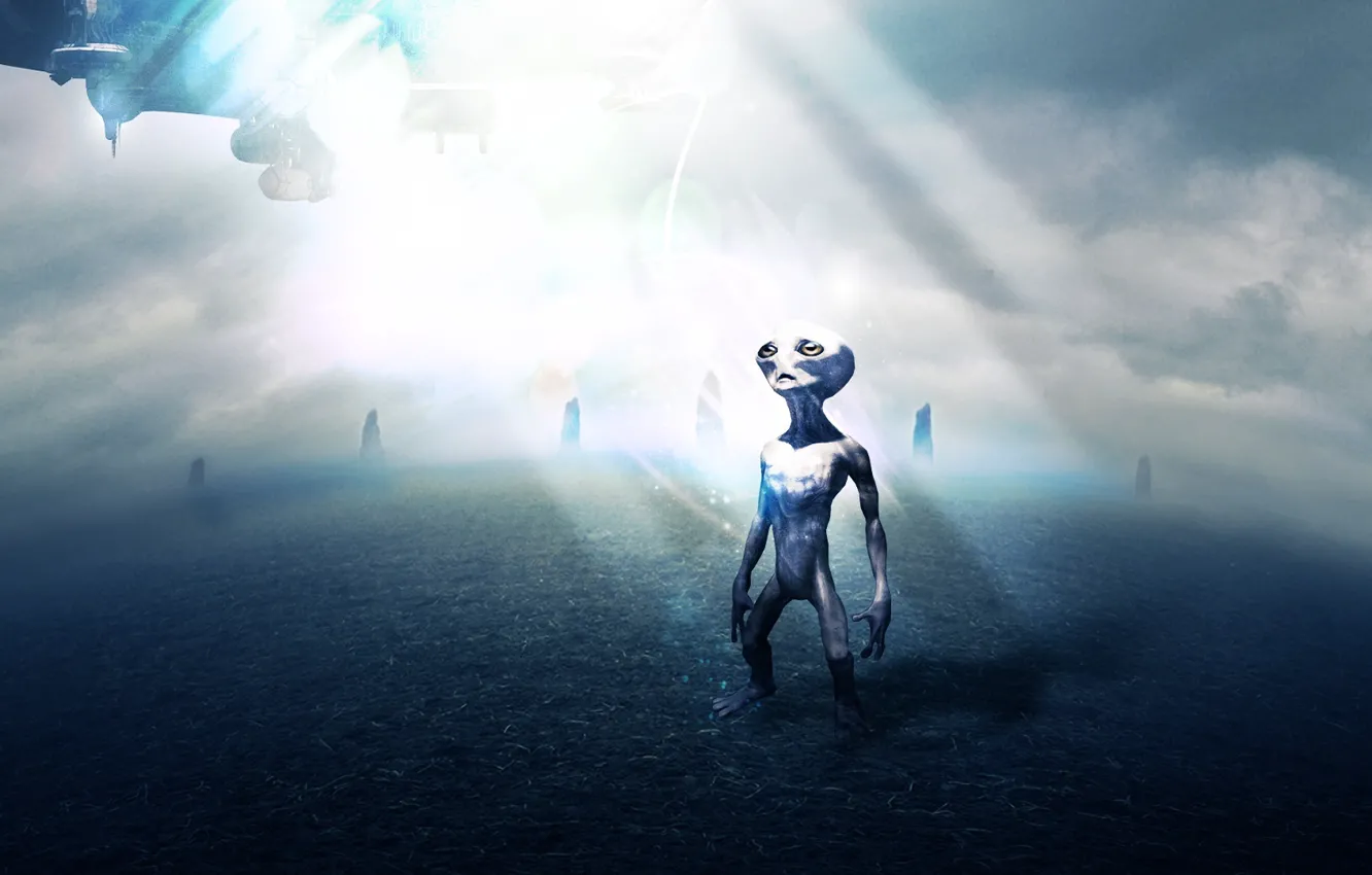 Photo wallpaper ship, alien, alien, UFO