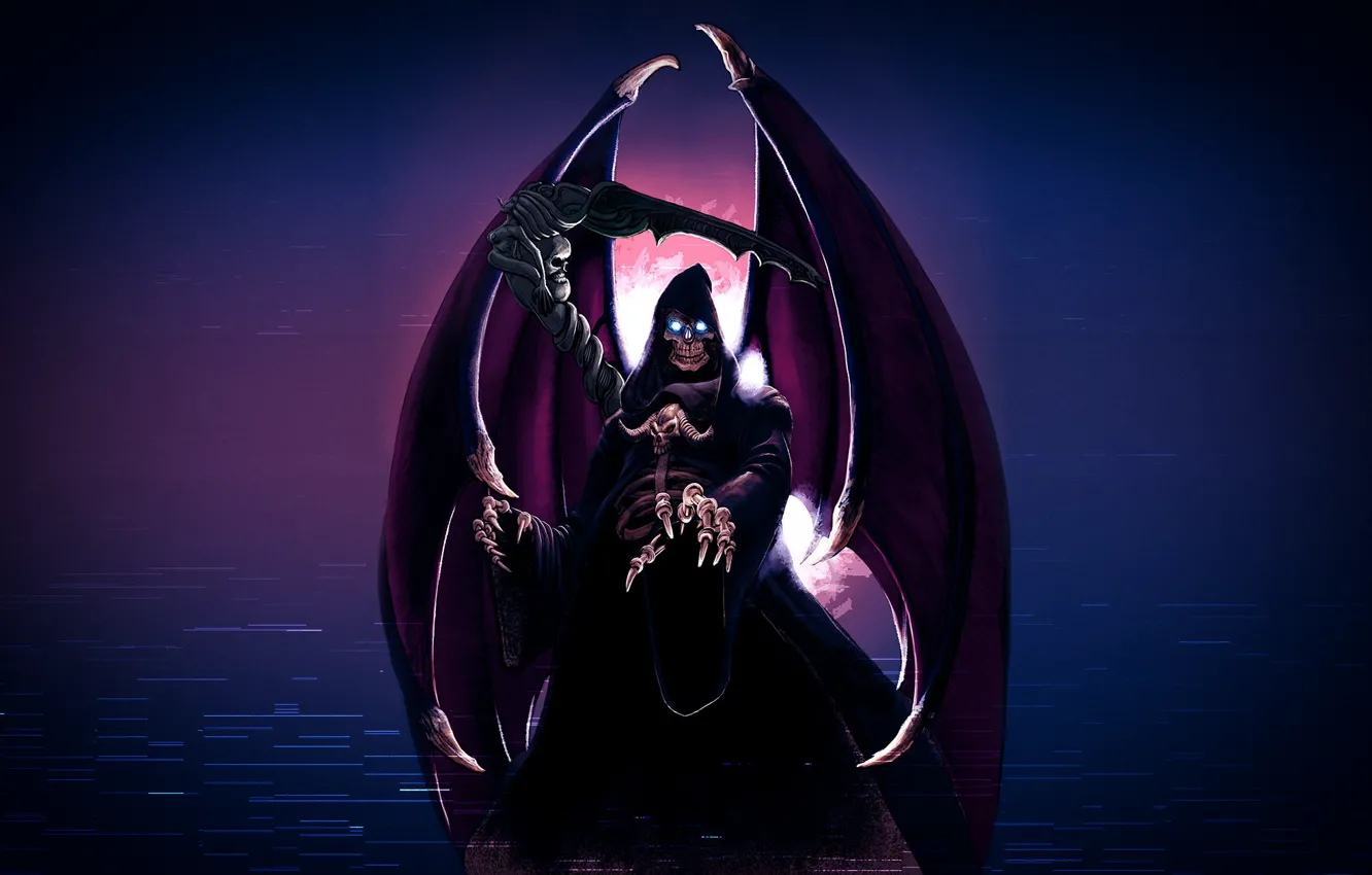 Photo wallpaper death, figure, art, braid, art, Illustration, No Heaven For You, by John Slack