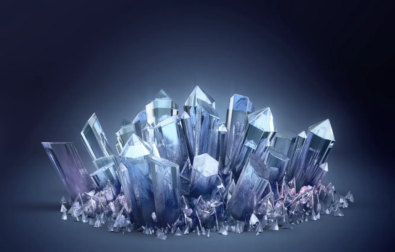 Photo wallpaper blue, crystals