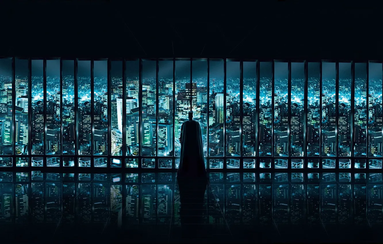 Photo wallpaper the city, Window, Batman