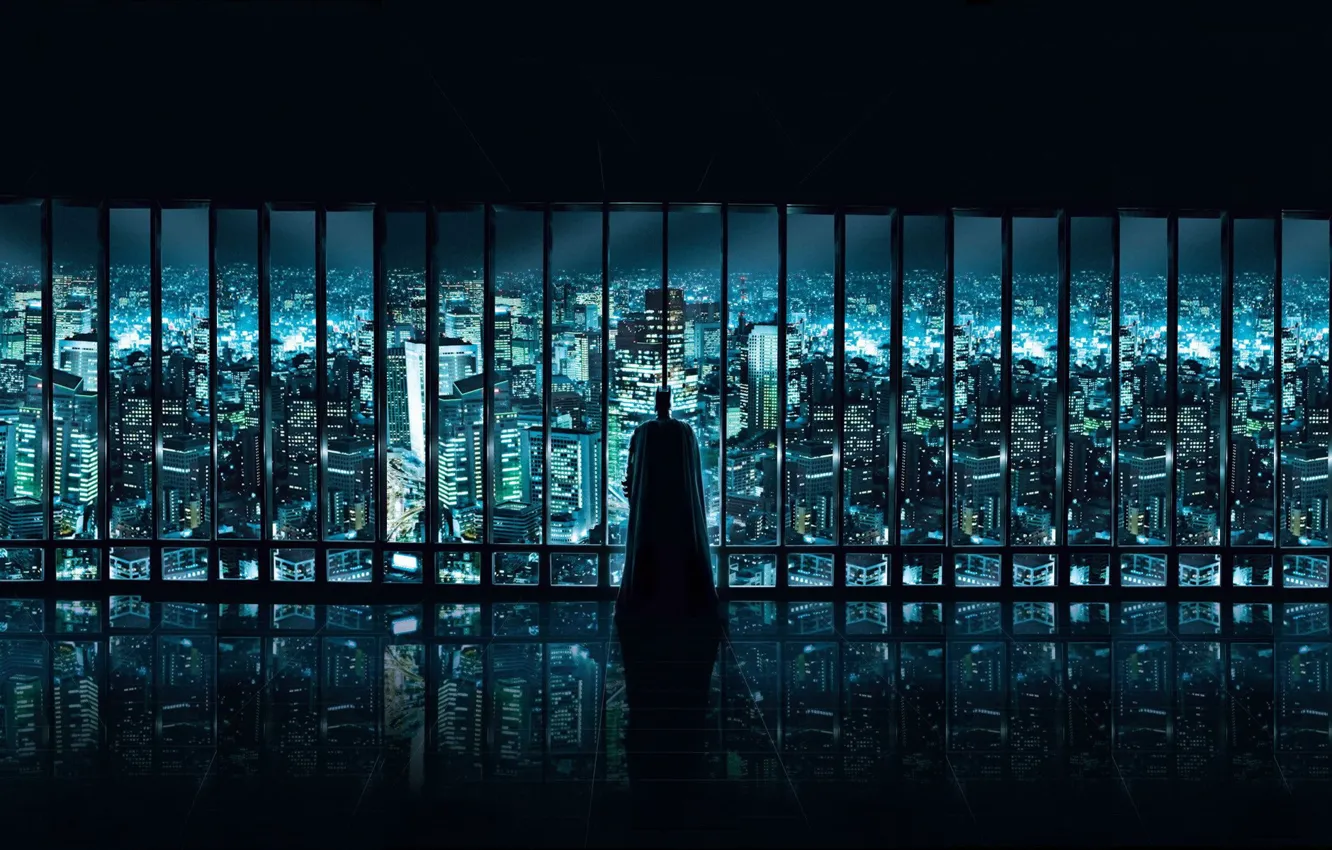 Photo wallpaper the city, window, Batman