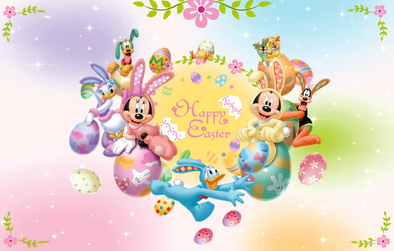 Photo wallpaper eggs, Easter, eggs, Disney, The cartoon characters