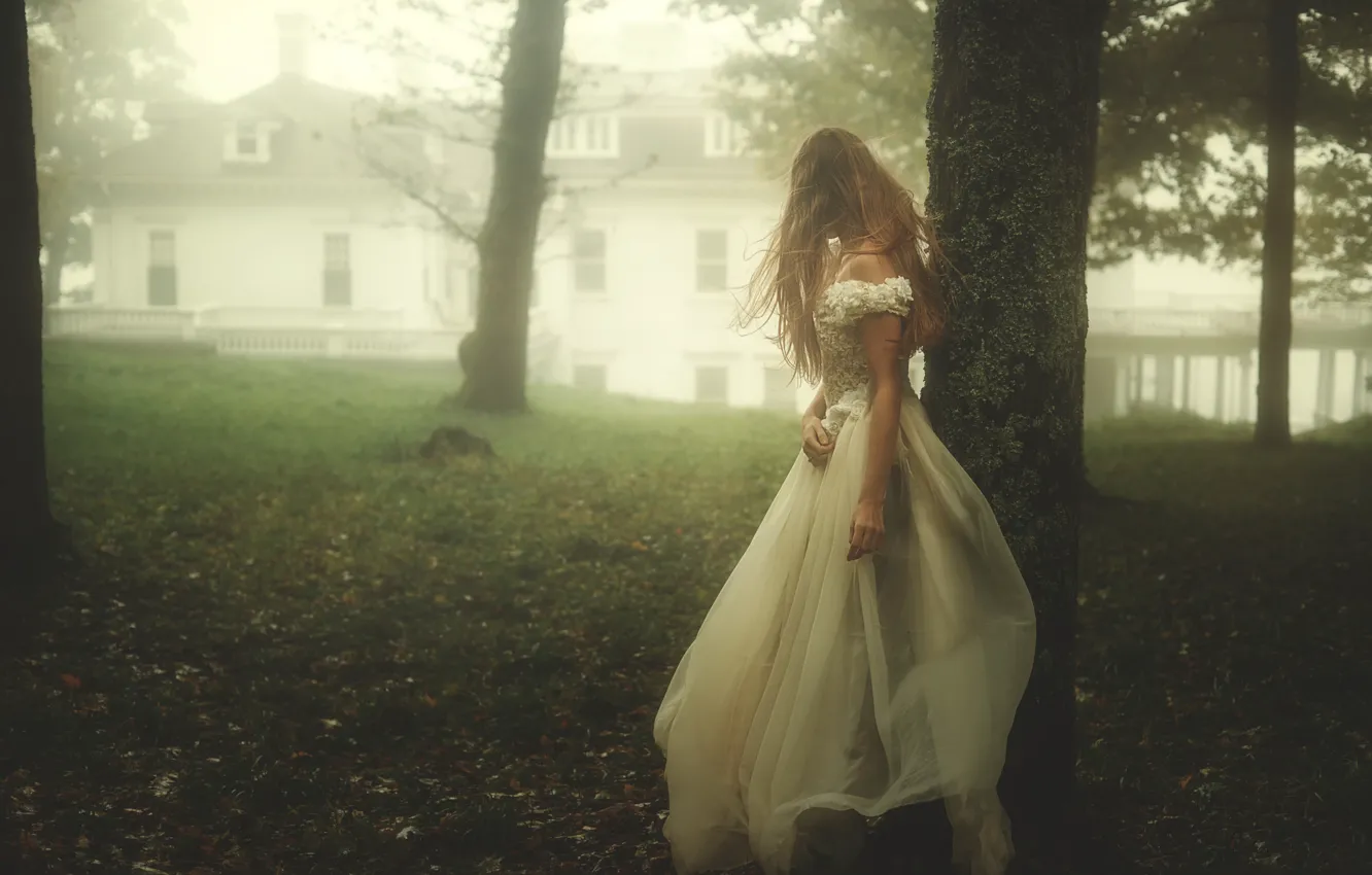 Photo wallpaper girl, fog, dress, TJ Drysdale, Runaway