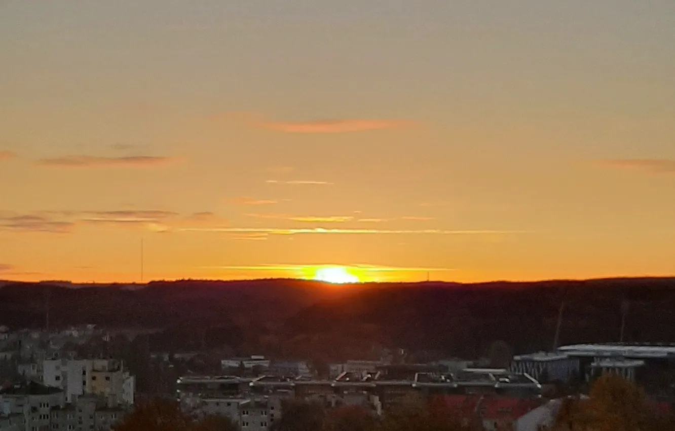 Photo wallpaper Sunset, autumn, evening