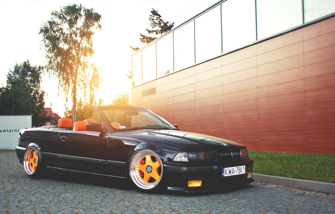 Photo wallpaper the sun, BMW, BMW, convertible, sun, Cabrio, E36