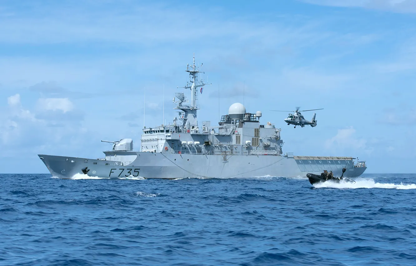 Photo wallpaper frigate, French Navy, Germinal