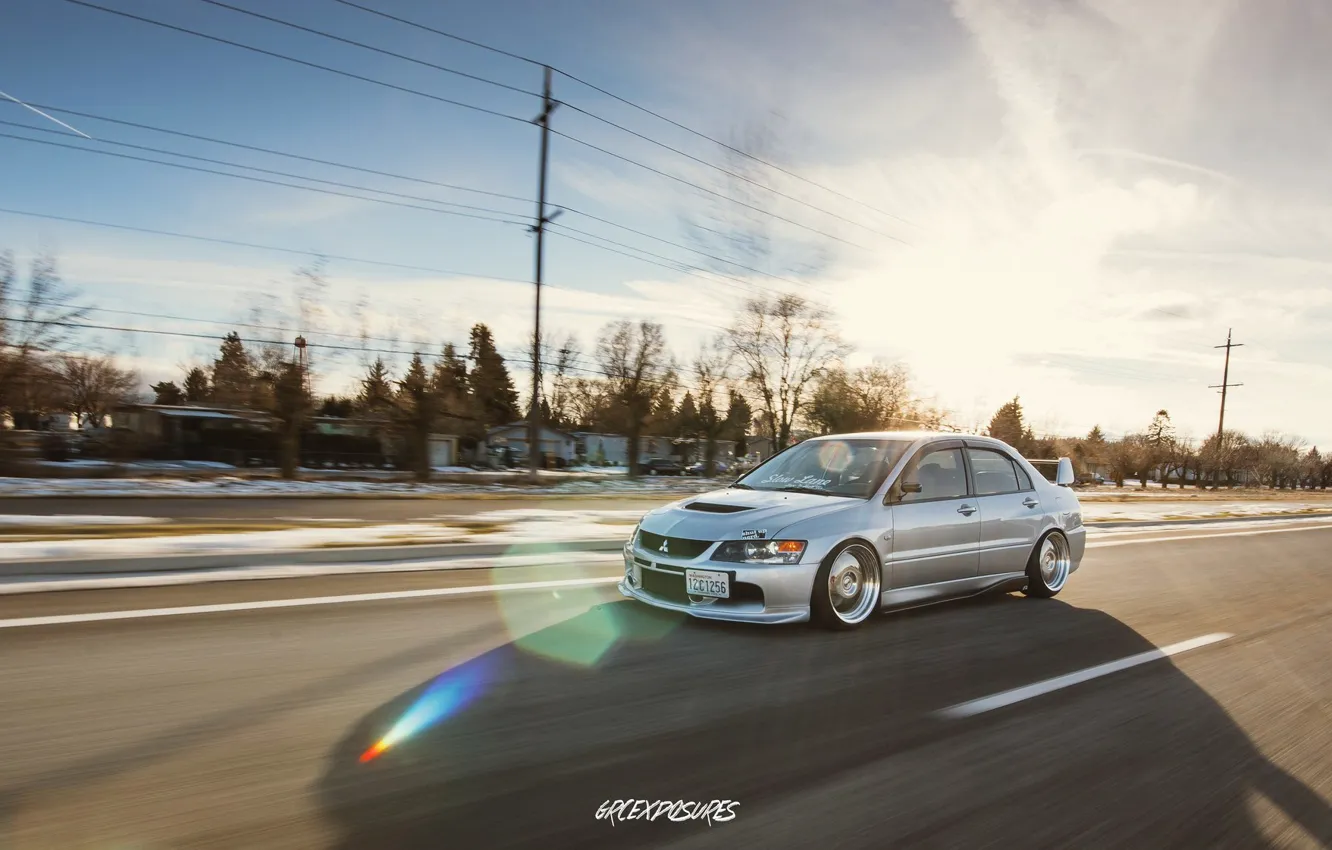 Photo wallpaper Mitsubishi, Lancer, Japan, Evolution, road, tuning, evo, speed