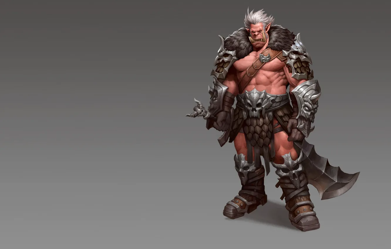 Photo wallpaper minimalism, fantasy, art, Orc, orc, popp brave