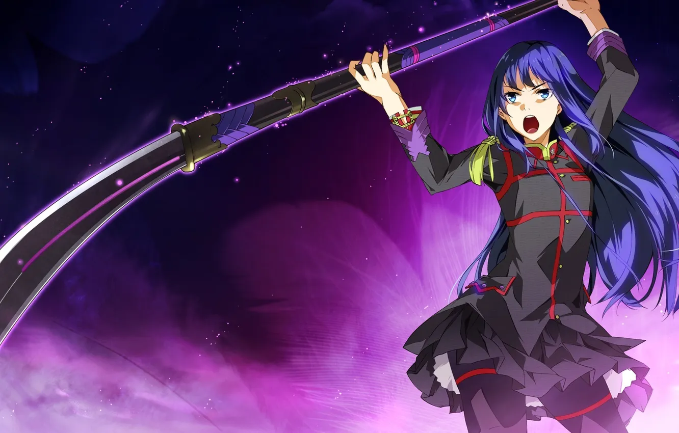 Photo wallpaper weapon, Single, g yuusuke, female, game cg, Soushuu Senshinkan Gakuen Hachimyoujin, Gadou Rinko