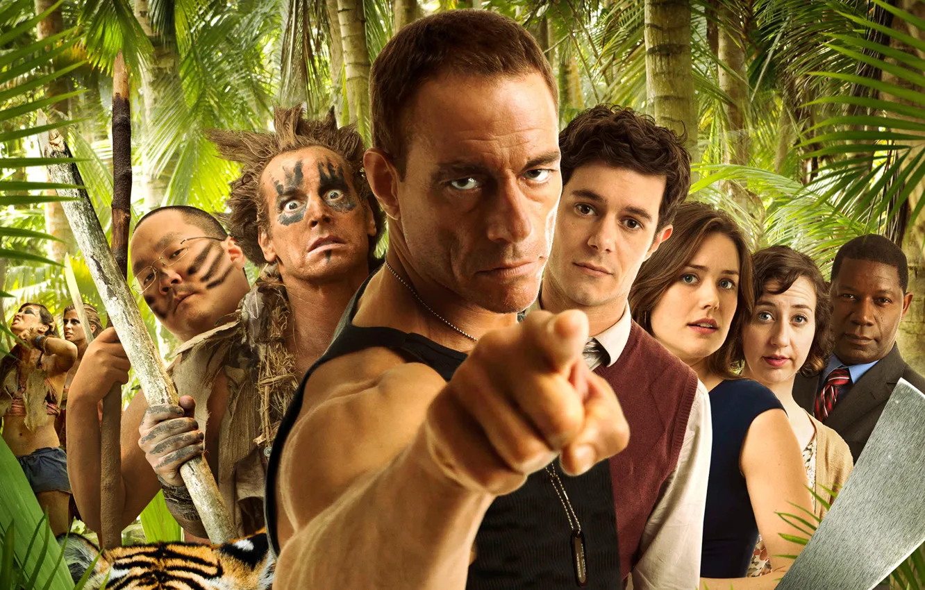 Photo wallpaper the film, jungle, gesture, Jean-Claude Van Damme, Jean-Claude Van Damme, tourists, Welcome to the Jungle, …