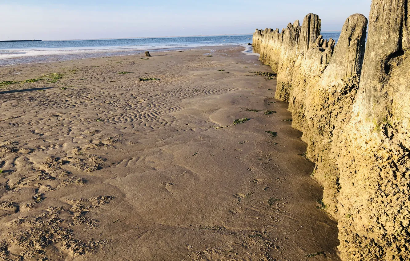 Photo wallpaper sand, sea, shore
